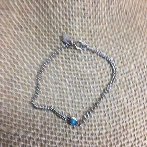 Sarah Coventry Bracelet Small Girls Silver Hexagon Turquoise Retro BoHo